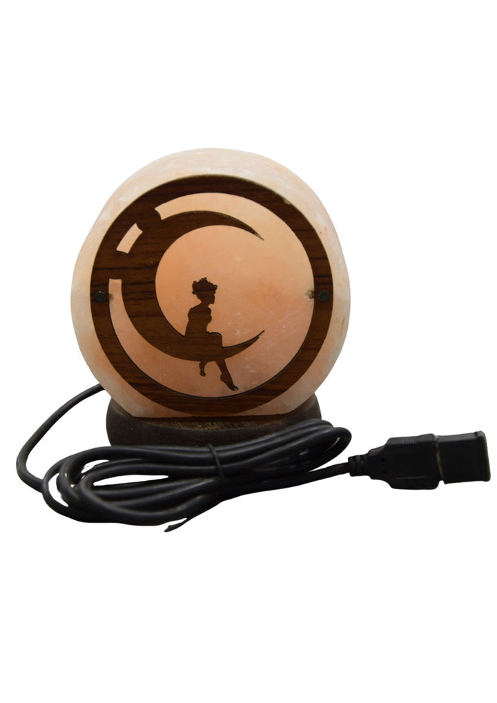 Translation missing: it.Lampada di sale himalaya  USB - Moon