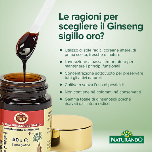 Translation missing: it."Ginseng coreano" Hwa Sigillo Oro estratto 50g I Naturando
