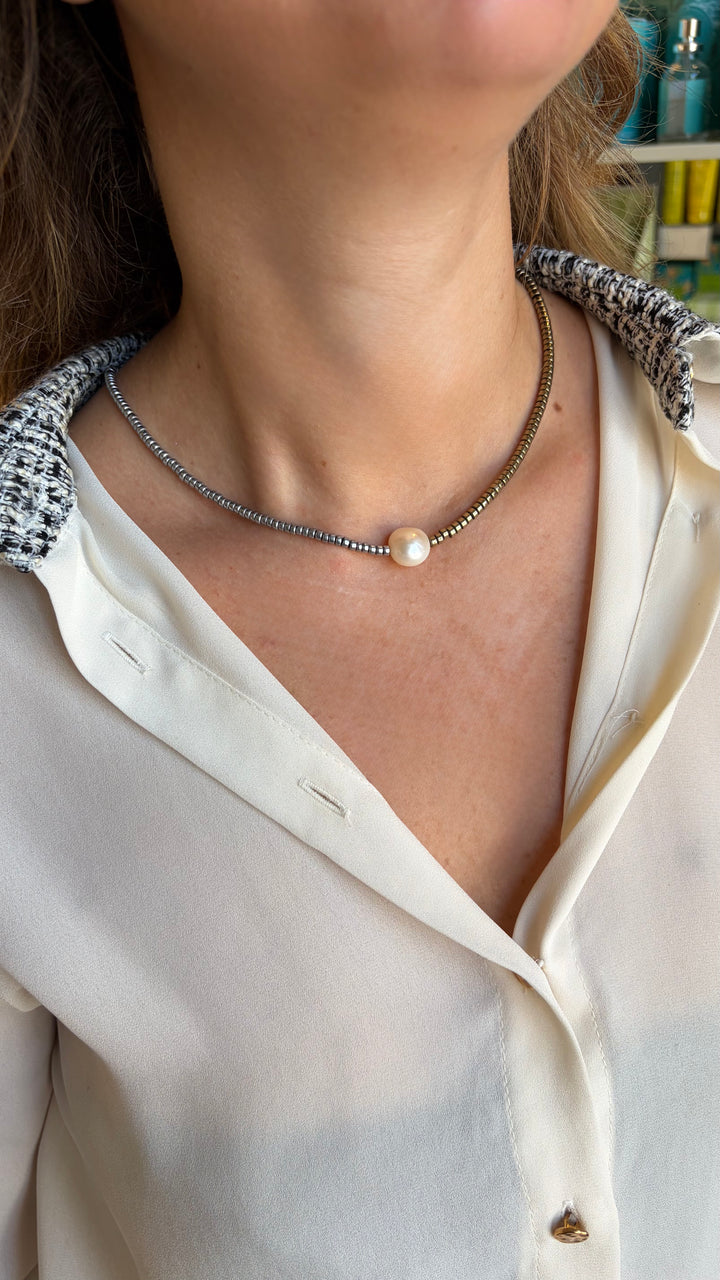 Translation missing: it.Choker bicolor  e perla di acqua dolce | Wena jewels