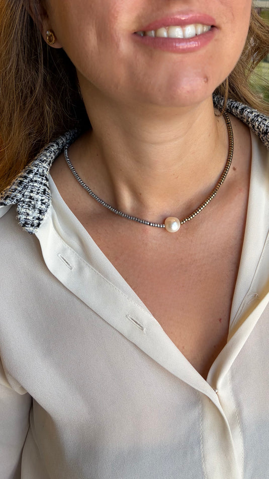 Translation missing: it.Choker bicolor  e perla di acqua dolce | Wena jewels