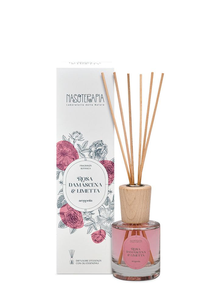 Translation missing: it.Diffusore con bastoncini Rosa Damascena &amp; Limetta  - Nasoterapia