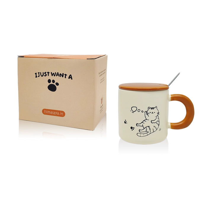 Translation missing: it.Tazza I just want a… Friend + Toy - gatto pensieroso -  Himalaya