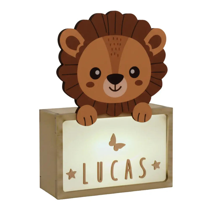 Translation missing: it.Lampada bimbi in legno artigianale - Leone